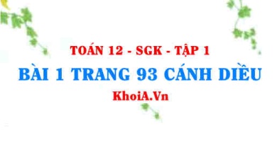 Bài 1 trang 93 Toán 12 tập 1 Cánh Diều